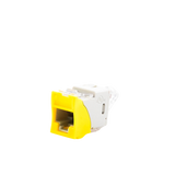 Jack UltraMAX Cat5e, UTP, Montaje híbrido en Placa de Pared (Plano y Angulado), Color Amarillo, Punch Down