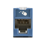 Jack UltraMAX Cat5e, UTP, Montaje híbrido en Placa de Pared (Plano y Angulado), Color Azul, Punch Down