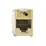 Jack UltraMAX Cat6A, UTP, Montaje híbrido en Placa de Pared (Plano y Angulado), Color Marfil, Punch Down