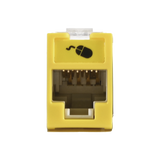 Jack UltraMAX Cat6, UTP, Montaje híbrido en Placa de Pared (Plano y Angulado), Color Amarillo, Punch Down