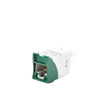 Jack UltraMAX Cat6, UTP, Montaje híbrido en Placa de Pared (Plano y Angulado), Color Verde, Punch Down