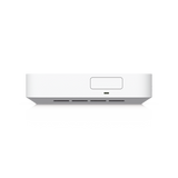 UniFi Cloud Gateway MAX, Router con todos los servicios UniFi, administra hasta 30 dispositivos UniFi y 300 clientes. 1 pto WAN 2.5G, 4 pts LAN 1G (uno configurable como WAN), seguridad IDS/IPS, VPN, bloqueo de apps/URLs, 512 GB memoria interna