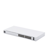 UniFi Switch USW-24, Capa 2 de 24 puertos 10/100/1000 Mbps + 2 puertos 1G SFP, pantalla informativa