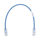 Cable de Parcheo TX6, UTP Cat6, Diámetro Reducido (28AWG), Color Azul, 1ft