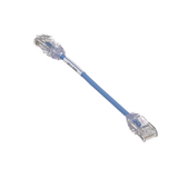 Cable de Parcheo TX6, UTP Cat6, Diámetro Reducido (28AWG), Color Azul, 6in (15.2 cm)