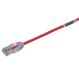 Cable de Parcheo TX6, UTP Cat6, Diámetro Reducido (28AWG), Color Rojo, 8in (20.2cm)