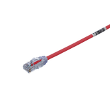 Cable de Parcheo UTP Cat6A, CM/LSZH, Diámetro Reducido (28AWG), Color Rojo, 1ft