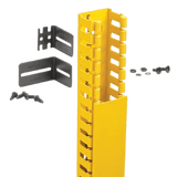 Kit de Administrador de Cables Vertical FiberRunner 2X2, Incluye Soportes de Montaje y Accesorios, Color Amarillo
