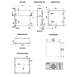 Gabinete de Acero Inoxidable 304L ASR IP66 / 600x400x210 mm (23.6x15.7x8.3 in) / 2 Cerraduras / Montaje Placa 2 mm