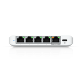 USW Flex Mini 2.5G Switch de 5 puertos 2.5G, Compacto, para Escritorio, se puede Energizar por PoE o con un Adaptador tipo USB-C