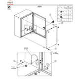 Gabinete de Acero Inoxidable 304L ASR IP66 240x240x150 mm (9.4 x 9.4 x 5.9 in) / 2 Cerraduras / Montaje Placa 2 mm