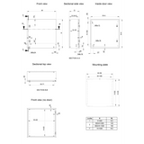 Gabinete de Acero Inoxidable 304L ASR IP66 800x800x300 mm / 2 Cerraduras / Montaje Placa 2 mm