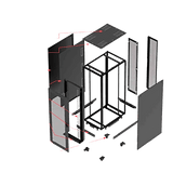 Gabinete para Servidor ProLine S1, 45U, Dimensiones 2150 x 600 x 1200 mm, Acero Negro RAL 9005, Base con Ruedas/Niveladores, Incluye Soporte para Regletas, Manejo de Cableado y Flujo de Aire