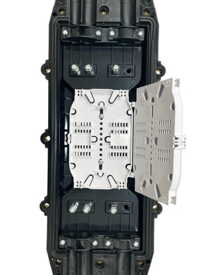 Caja de Distribución de Fibra Óptica Horizontal hasta 48 empalmes Exterior IP68 - Fibralink México