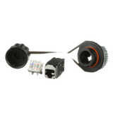 Conector Industrial RJ45 / Blindado IP67 / Categoría 6A / Tapa Protectora / Terminación sin Herramienta / Contactos 50 µin Oro