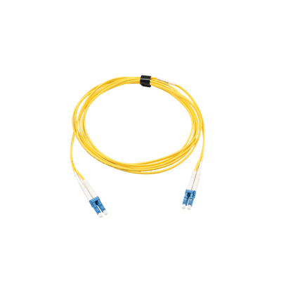 Jumper de Fibra Óptica Monomodo (OS2) XGLO Riser LC/UPC - LC/UPC Duplex OFNR Color Amarillo 3 Metros - Fibralink México