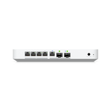 UniFi Cloud Gateway UCG Fiber / Administra todas las líneas UniFi / (4) puertos 2.5 GbE y (1) puerto LAN SFP+ 10G, (1) puerto WAN SFP+ 10G / Balanceo de carga hasta 2 líneas, fuente de alimentación USB-C 5V 3A, ranura SSD