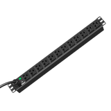 PDU ES2P Básico para Distribución de Energía, Enchufe de Entrada NEMA L5-20P, Con 12 Contactos NEMA 5-20R, Instalación Horizontal de 19in, 1UR, 20 Amp, 120 Vca