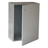 Gabinete de Acero IP66 / 400 x 600 x 250 mm / IK10 / Placa Trasera Metálica 2 mm / Cerradura con Llave / Tapa Inferior Atornillable