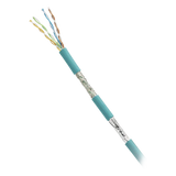 Bobina de Cable Blindado SF/UTP Categoría 5e de 4 Pares, Uso Industrial con Resistencia al Aceite y Rayos UV, Multifilar 24/7 (Flexible), Color Azul Cerceta, Bobina de 305 Metros (1000 Pies)