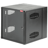 Gabinete AccessPlus de 12 UR Montaje en Pared de 19in, Rieles Numerados y Roscados #10-32, Puerta con Ventana de Seguridad, 620 mm de Ancho, 953 mm de Profundidad, Color Negro