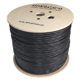 Bobina de Cable Siamés Cat5e CCA + 2 Cables Gruesos (16 AWG) para Alimentar Cámaras Más Lejos / 305 Metros (1000 Pies) / Instalación en Exterior / Uso Industrial para Climas Extremos