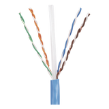 Bobina de Cable UTP 305 Metros (1000 Pies) de Cobre, PanNet, Azul, Categoría 5e (24 AWG), Riser (CMR), de 4 Pares