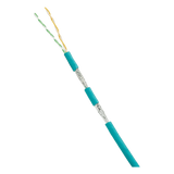 Bobina de Cable Blindado SF/UTP Categoría 5e de 2 Pares, Uso Industrial con Resistencia al Aceite y Rayos UV, Multifilar 24/7 (Flexible), Color Azul Cerceta, Bobina de 305 Metros (1000 Pies)
