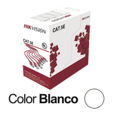 Bobina de Cable UTP 305 Metros (1000 Pies) / Cat5E (24 AWG) / Color Blanco / PVC (CM) / Uso en Interior / 100% Cobre / Aplicaciones de CCTV y Redes de Datos