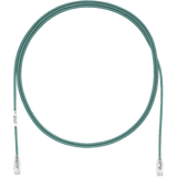 Cable de Parcheo TX6, UTP Cat6, Diámetro Reducido (28AWG), Color Verde, 15 ft.