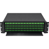 Distribuidor de Fibra Óptica (ODF) para 96 Empalmes, con 96 Acopladores SC/APC y 96 Pigtails SC/APC, para Rack de 19, 3 UR