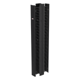 Gestor Vertical de Cableado CableTek-EC / Doble Cara / 45U / Acero 1.9 mm / 6 in Ancho / 9 in Profundidad / Negro RAL 9005 / Montaje Universal 2 y 4 Postes / Postes y Compuertas Incluidos / Cubierta Frontal Central