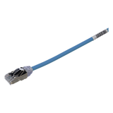Patch Cord Cat6A, Diametro Reducido 28 AWG, Blindado S/FTP, CM/LS0H, 3 Metros, Color Azul