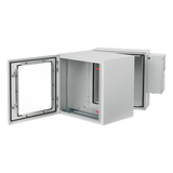 Gabinete Rack / 12U / Tipo 4 IP55 / Bisagra Doble / Ventana Vidrio / Aire Acondicionado / Montaje Pared / 600x612x710 mm (23.6x24.1x28 in) / Acero