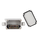 Caja de Conexión Exterior / 6 Líneas / IP66 / -40 a +120 °C / 110 VCA 3 A / 12-22 AWG