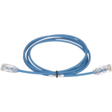 Cable de Parcheo TX6, UTP Cat6, Diámetro Reducido (28AWG), Color Azul, 2.74 Metros (9 Pies)