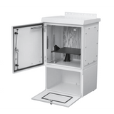 Gabinete Para Exterior OSP ComLine de 18 UR con espacio para Baterías, 600 mm de Ancho, 500 mm de Profundidad De Aluminio, Color Gris Claro Con Protección NEMA 4/12/4X/3/3R; IP66