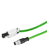 Cable de Conexión Industrial Ethernet / M12-180 D-Coded / IE FC RJ45-145 / 4-Core / 2 m (6.6 ft) / PoE+ / Cat5e / PVC / Cadena de Arrastre