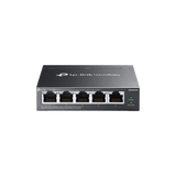 Switch Gestionado 5 Puertos Gigabit / 4 Puertos PoE+ 802.3at/af / 65W Power Budget / Gestión Cloud Omada SDN / Sin Ventiladores / QoS / VLAN