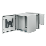 Gabinete Rack ProTek, 12U, Bisagra Doble, Puerta Sólida, AC Integrado, Tipo 4 12, Acero Gris RAL 7035, Montaje Pared, 600x612x710 mm