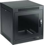 Gabinete SOHO para Oficinas Pequeñas y Home Office, 700 x 600 x 900 mm, Acero Negro, 11U, Ruedas, Sistema de Enfriamiento Pasivo, Puertas con Cerradura, Paneles Laterales Extraíbles