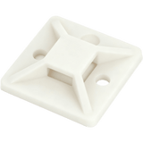 Base Autoadhesiva para Cinchos / 30 x 30 mm / Entrada 4 Direcciones / Nylon 66 ABS UL / 100 Piezas / Sin Taladro