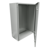 Gabinete de Acero IP66 Uso en Intemperie (400 x 600 x 200 mm) con Placa Trasera Interior Metálica y Compuerta Inferior Atornillable (Incluye Chapa y Llave).
