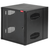 Gabinete AccessPlus de Montaje en Pared de 19in, Rieles Numerados y Roscados #10-32, Puerta con Ventana de Seguridad, 600 mm de Ancho, 762 mm de Profundidad, 12 UR, Color Negro