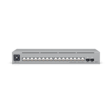 UniFi Switch Pro Max 16 con funciones Capa 3, 16 puertos EtherLight RGB / (4) puertos 2.5 GbE y (12) puertos GbE /(2) puertos SFP+ 10G /con pantalla táctil informativa
