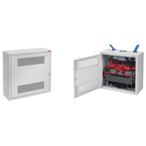 Gabinete Rack Horizontal D-Box, 4U, Acero Gris Claro RAL 7035, 48.00 x 24.00 x 8.00 pulgadas, Puerta Reversible 120°, Montaje Minorista, Sistema de Cierre, Ventilación y Cableado Integrado