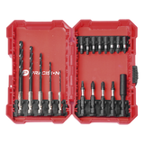 Juego de Puntas y Brocas / 18 Piezas / Entrada Hexagonal 1/4" / PH, Torx, Cuadradas / Brocas 2-6 mm / Estuche Organizador