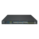 Switch Gestionado Capa 3 Multi-puerto 10G/25G + 2/4-Puerto 100G QSFP28 / 880-1520 Gbps Non-Blocking / Stacking 10 Unidades / Enrutamiento OSPF, BGP, RIP, VRRP / ERPS G.8032 / Slot Para Fuente Redundante AC/DC / Data Center y AI Infrastructure