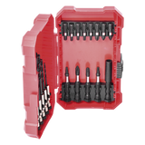 Juego de Puntas y Brocas / 18 Piezas / Entrada Hexagonal 1/4" / PH, Torx, Cuadradas / Brocas 2-6 mm / Estuche Organizador
