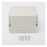 Caja de Derivación IP / 12 Glándulas Recortables / IP55 / Rango Térmico -40 a 120 °C / 190 x 240 x 165 mm (7.5 x 9.4 x 6.5 in) / Protección EMI y Antiestática